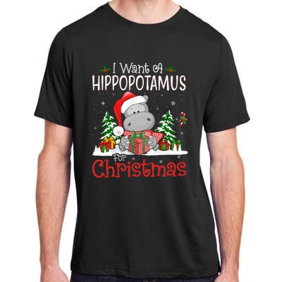 I Want A Hippopotamus For Christmas Xmas Hippo Adult ChromaSoft Performance T-Shirt