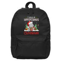 I Want A Hippopotamus For Christmas Xmas Hippo 16 in Basic Backpack