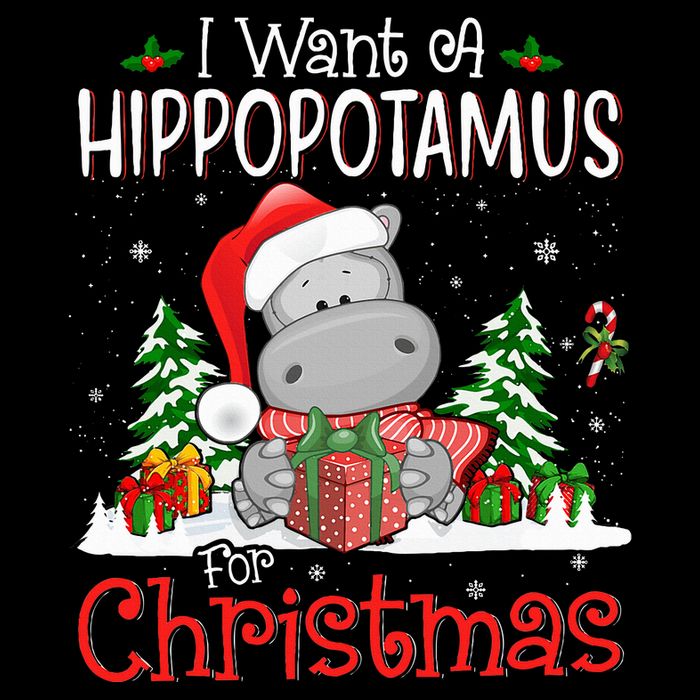 I Want A Hippopotamus For Christmas Xmas Hippo 16 in Basic Backpack