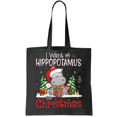 I Want A Hippopotamus For Christmas Xmas Hippo Tote Bag