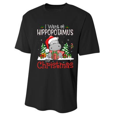 I Want A Hippopotamus For Christmas Xmas Hippo Performance Sprint T-Shirt