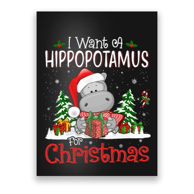 I Want A Hippopotamus For Christmas Xmas Hippo Poster