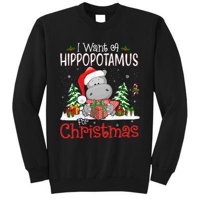 I Want A Hippopotamus For Christmas Xmas Hippo Tall Sweatshirt