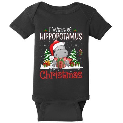 I Want A Hippopotamus For Christmas Xmas Hippo Baby Bodysuit