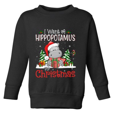 I Want A Hippopotamus For Christmas Xmas Hippo Toddler Sweatshirt