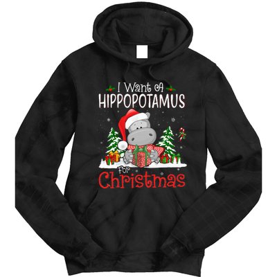 I Want A Hippopotamus For Christmas Xmas Hippo Tie Dye Hoodie