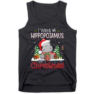 I Want A Hippopotamus For Christmas Xmas Hippo Tank Top