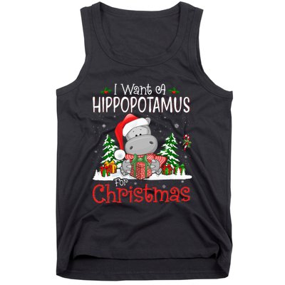 I Want A Hippopotamus For Christmas Xmas Hippo Tank Top