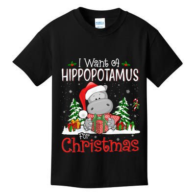 I Want A Hippopotamus For Christmas Xmas Hippo Kids T-Shirt