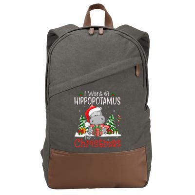 I Want A Hippopotamus For Christmas Xmas Hippo Cotton Canvas Backpack