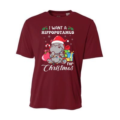 I Want A Hippopotamus For Christmas Hippo Christmas Pajamas Performance Sprint T-Shirt