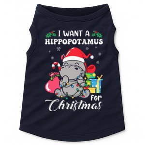 I Want A Hippopotamus For Christmas Hippo Christmas Pajamas Doggie Tank