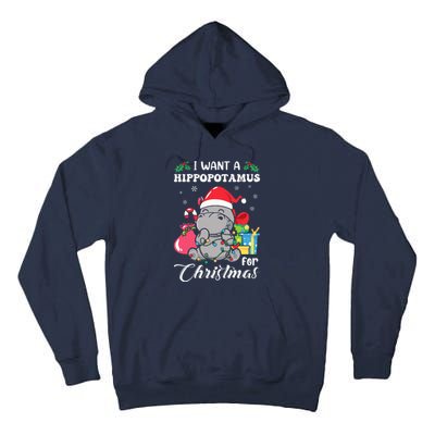 I Want A Hippopotamus For Christmas Hippo Christmas Pajamas Tall Hoodie