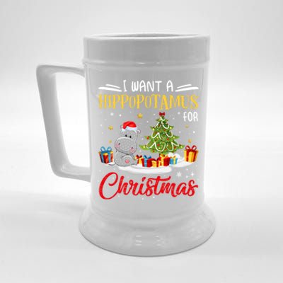 I Want A Hippopotamus For Christmas Xmas Hippo Christmas Cool Gift Beer Stein