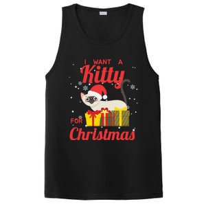 I Want A Kitty Cat For Christmas Funny Cute Magical Holiday Funny Gift PosiCharge Competitor Tank