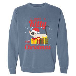 I Want A Kitty Cat For Christmas Funny Cute Magical Holiday Funny Gift Garment-Dyed Sweatshirt