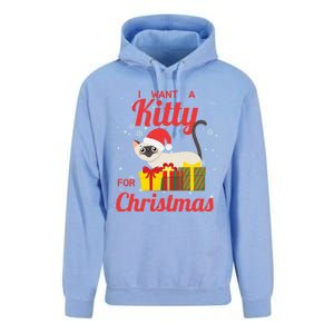 I Want A Kitty Cat For Christmas Funny Cute Magical Holiday Funny Gift Unisex Surf Hoodie