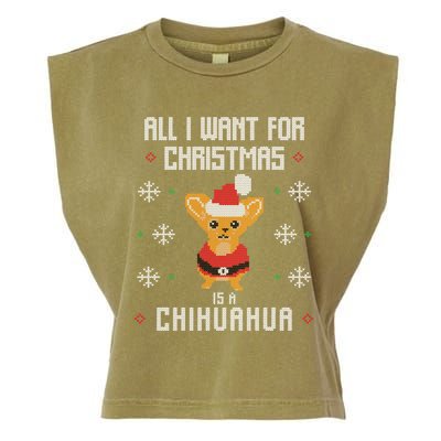 I Want A Chihuahua For Christmas Cute Chihuahua Xmas Funny Gift Garment-Dyed Women's Muscle Tee