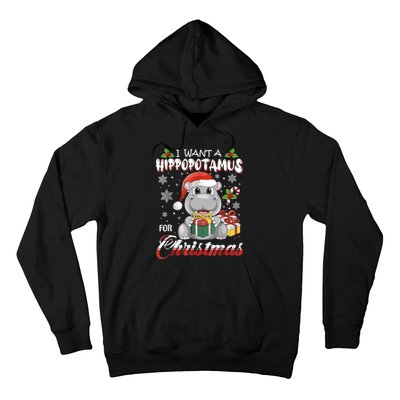 I Want A Hippopotamus For Christmas Xmas Lights Santa Hippo TShirt Hoodie