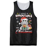 I Want A Hippopotamus For Christmas Xmas Lights Santa Hippo TShirt Mesh Reversible Basketball Jersey Tank