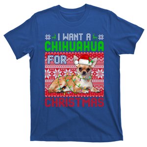 I Want A Chihuahua For Christmas Santa Dog Lover Owner Funny Gift T-Shirt