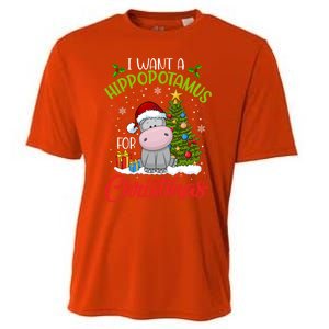 I Want A Hippopotamus For Christmas Xmas Hippo Gift Cooling Performance Crew T-Shirt