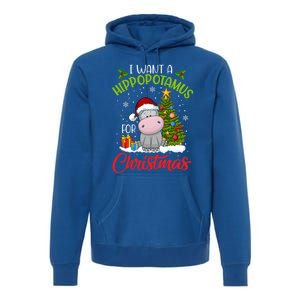 I Want A Hippopotamus For Christmas Xmas Hippo Gift Premium Hoodie