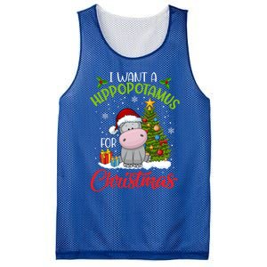 I Want A Hippopotamus For Christmas Xmas Hippo Gift Mesh Reversible Basketball Jersey Tank