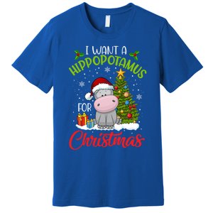 I Want A Hippopotamus For Christmas Xmas Hippo Gift Premium T-Shirt