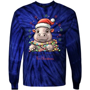 I Want A Hippopotamus For Christmas Xmas Holiday Tie-Dye Long Sleeve Shirt