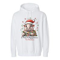 I Want A Hippopotamus For Christmas Xmas Holiday Garment-Dyed Fleece Hoodie