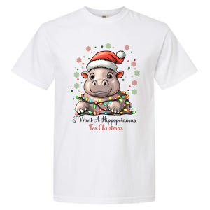 I Want A Hippopotamus For Christmas Xmas Holiday Garment-Dyed Heavyweight T-Shirt