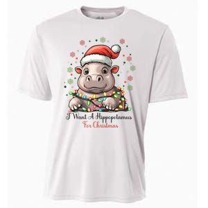 I Want A Hippopotamus For Christmas Xmas Holiday Cooling Performance Crew T-Shirt