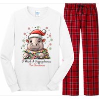 I Want A Hippopotamus For Christmas Xmas Holiday Long Sleeve Pajama Set