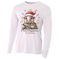 I Want A Hippopotamus For Christmas Xmas Holiday Cooling Performance Long Sleeve Crew