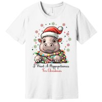 I Want A Hippopotamus For Christmas Xmas Holiday Premium T-Shirt