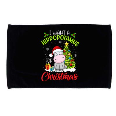 I Want A Hippopotamus For Christmas, Xmas Hippo Microfiber Hand Towel