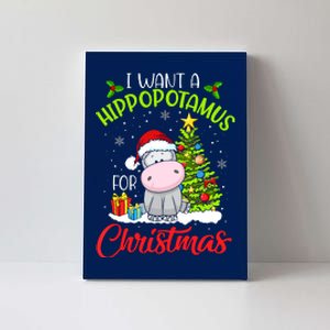 I Want A Hippopotamus For Christmas, Xmas Hippo Canvas