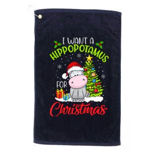 I Want A Hippopotamus For Christmas, Xmas Hippo Platinum Collection Golf Towel