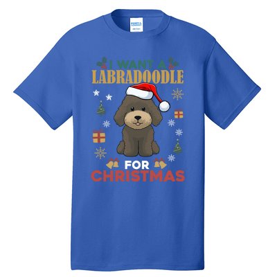 I Want A Labradoodle For Christmas Cute Dog Pet Lover Pajama Gift Tall T-Shirt