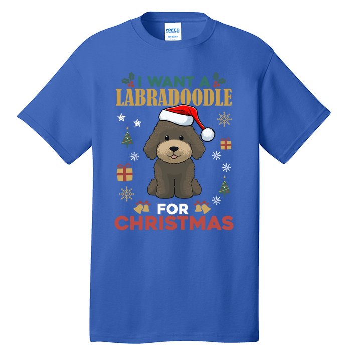 I Want A Labradoodle For Christmas Cute Dog Pet Lover Pajama Gift Tall T-Shirt