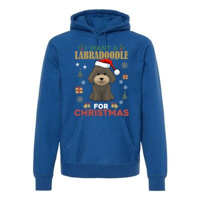 I Want A Labradoodle For Christmas Cute Dog Pet Lover Pajama Gift Premium Hoodie