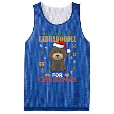 I Want A Labradoodle For Christmas Cute Dog Pet Lover Pajama Gift Mesh Reversible Basketball Jersey Tank