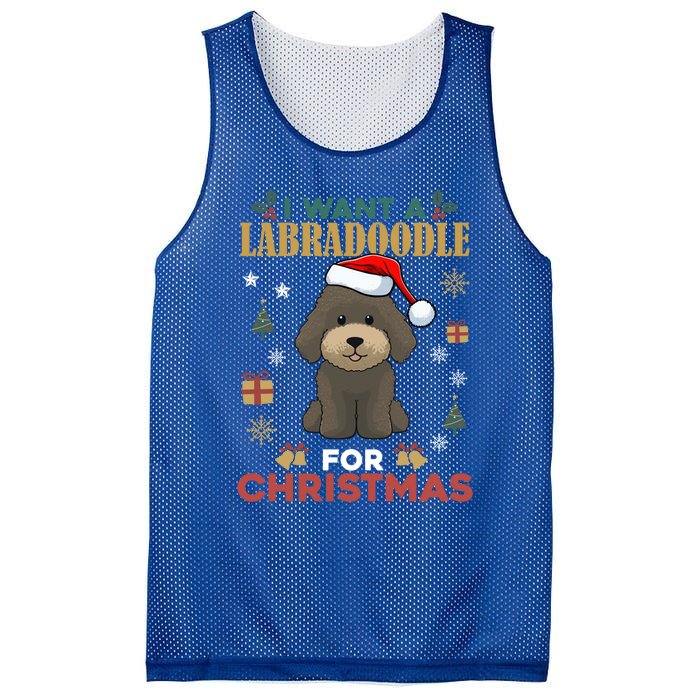 I Want A Labradoodle For Christmas Cute Dog Pet Lover Pajama Gift Mesh Reversible Basketball Jersey Tank