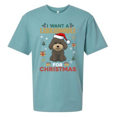 I Want A Labradoodle For Christmas Cute Dog Pet Lover Pajama Gift Sueded Cloud Jersey T-Shirt