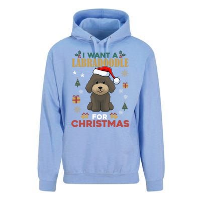 I Want A Labradoodle For Christmas Cute Dog Pet Lover Pajama Gift Unisex Surf Hoodie