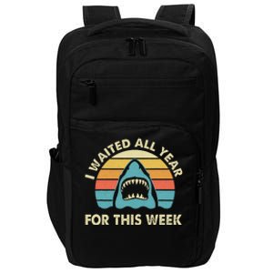 I Waited All Year For This Week Shark Lover Ocean Wildlife Impact Tech Backpack