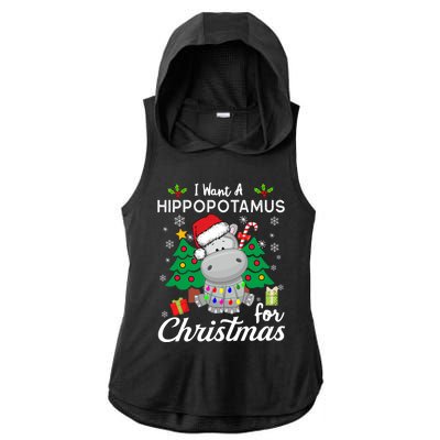 I Want A Hippopotamus For Christmas Xmas Hippo For Gift Ladies PosiCharge Tri-Blend Wicking Draft Hoodie Tank