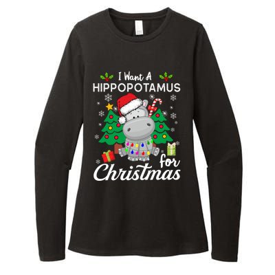 I Want A Hippopotamus For Christmas Xmas Hippo For Gift Womens CVC Long Sleeve Shirt