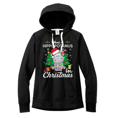 I Want A Hippopotamus For Christmas Xmas Hippo For Gift Women's Fleece Hoodie